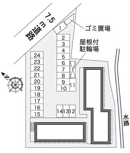 ★手数料０円★糸島市波多江駅北２丁目 月極駐車場